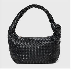 Elegant Black Woven Handbag Bottega Veneta Dupe